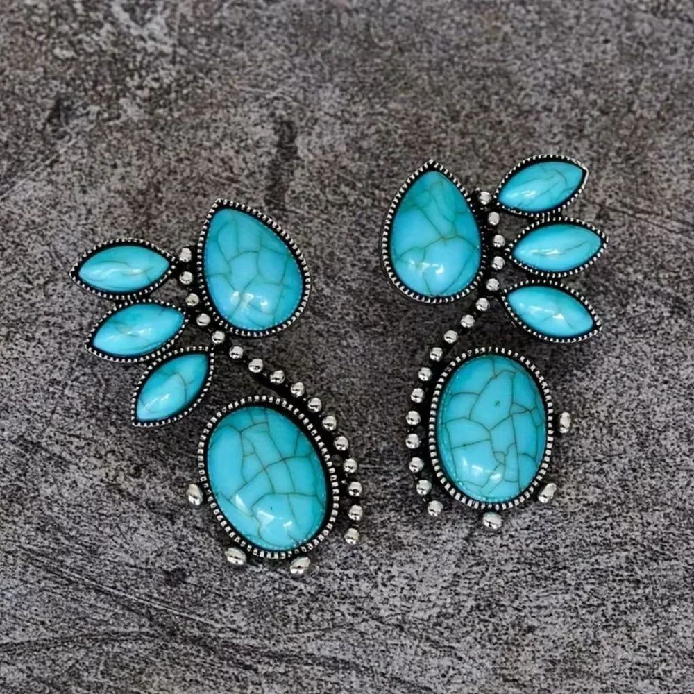 Turquoise Statement Earrings N1940